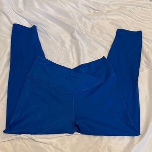 Aerie Women's double crossover Real me 7/8th Leggings in Vibrant Blue